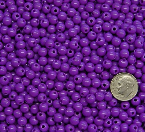 Purple 6mm Round Beads 15mm Hole 500pc