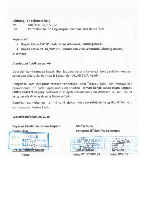 Contoh Surat Izin Operasional Yayasan Nusagates