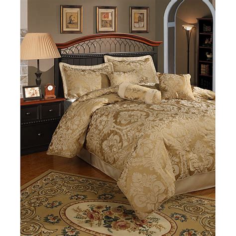 Add easy style to your bedroom with a queen bed comforter set with included sheets, shams, bed skirts, and more. Halifax 7-piece Gold Comforter Set - 11875695 - Overstock ...
