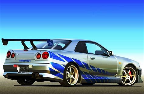 Blue Race Car Paul Walker Fast And Furious Furious Nissan Skyline