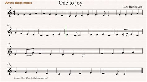 Professionally arranged by makingmusicfun.net staff. Ode to joy- Clarinet sheet music - YouTube