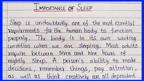 Essay On Importance Of Sleep In English EssentialEssayWriting Essay About Sleep YouTube