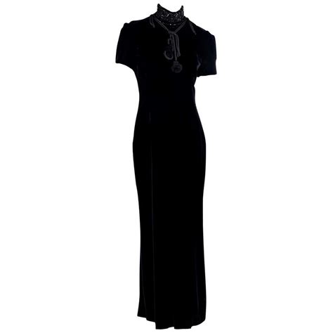 Christian Dior Black Velvet Maxi Dress At 1stdibs
