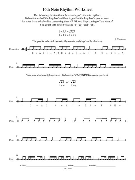 16th Note Rhythm Breakdown Musical Notation Musical Compositions