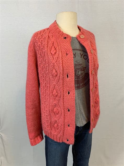 Pretty In Pink Mohair Cardigan Etsy