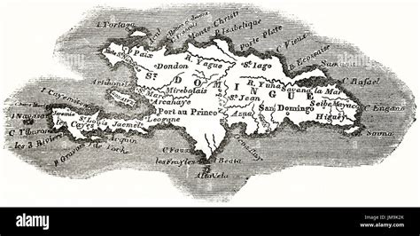 Hispaniola Island Old Map By Unidentified Author Published On Magasin