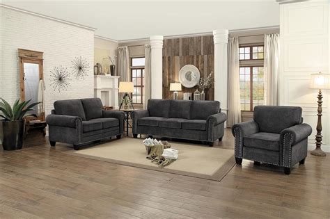In fact, gray sofas may be the best option for a home boasting any design style as they pair well so what are the best ways to style a gray sofa? 8216DG Homelegance Cornelia Dark Grey Sofa Set Collection