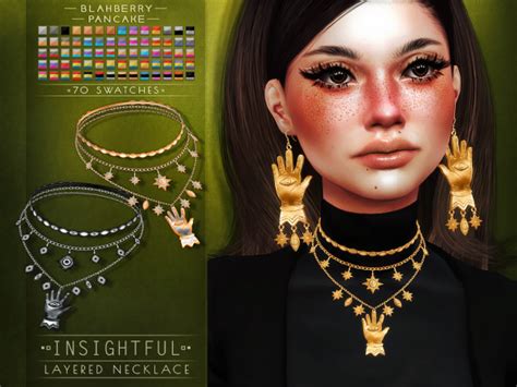 Blahberry Pancake Insightful Layered Necklace The Sims 4 Download