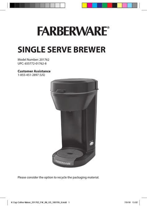 Cafe brew offers a complete line of single serve brewer accessories and reusable coffee filters that are designed for use with your single serve coffee maker including the keurig single cup coffee maker and mr. Farberware Single Serve K Cup Brew Coffee Maker Manual ...