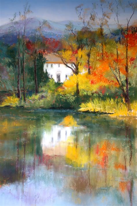 Autumn Reflection Landscape Art Painting Landscape Paintings