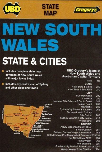 Ubd New South Wales State And Cities Map 219 State Map