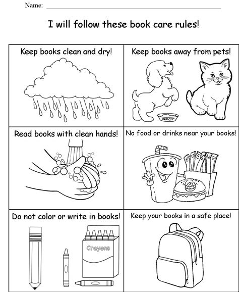 Free Printable Library Worksheets For Kindergarten