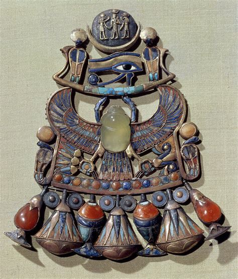 Pectoral With A Bird Scarab From The Tomb Of Tutankhamun Photos