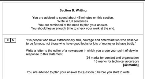 Paper Question Letter Model Answer Aqa Gcse English Language Revision Notes Save