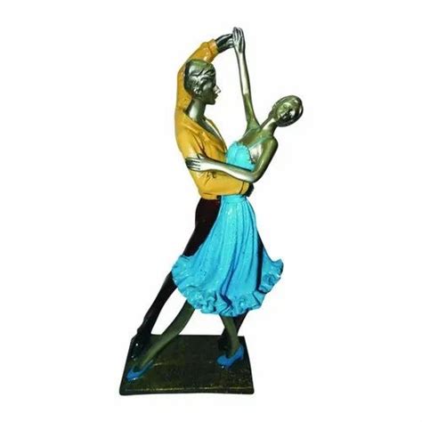Polyresin Multicolor Dancing Couple Statue For Decoration Size 9