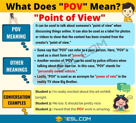 Pov Meaning What Does Pov Mean With Examples • 7esl