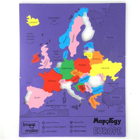 Foam Map Puzzle Mapology Destination Europe Educational Toy Set Imagimake