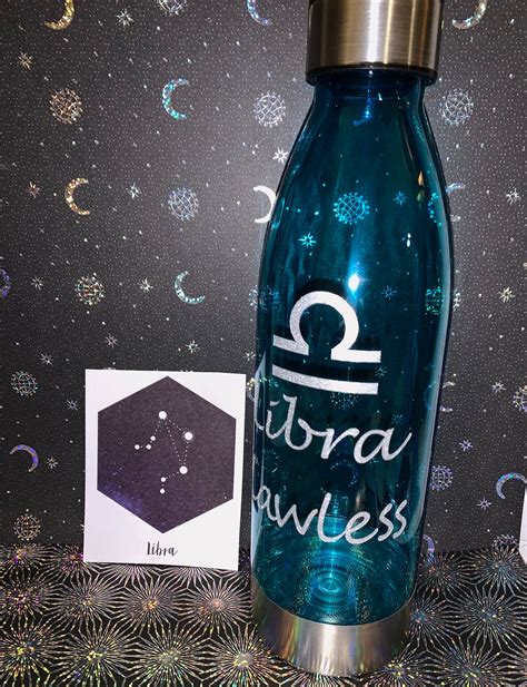 Zodiac Water Bottle Libra Horoscope Astrological Bottle Etsy