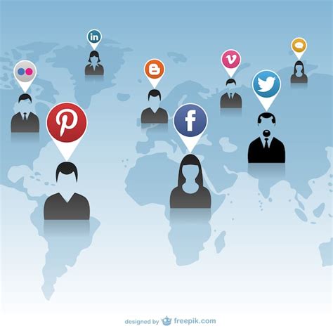 Free Vector Global Network Social Media Interaction