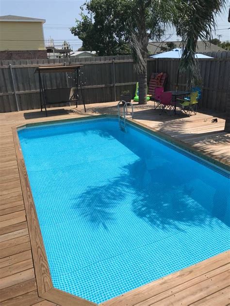 Sparkling Pool With Wrap Around Deck On Galveston Island Outdoor Deck