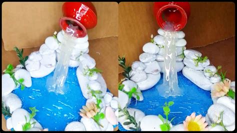 Diy Hot Glue Waterfall With Pot How To Make Fake Waterfall With Hot Glue Youtube