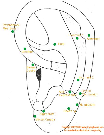 Yin Yang House Auricular Acupuncture Functional Ii Points Auricular Theory