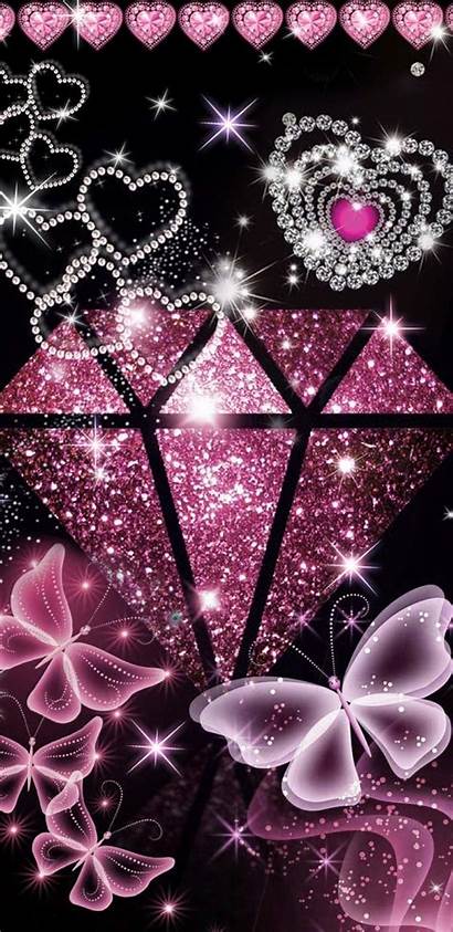 Diamond Butterfly Glitter Bling Iphone Wallpapers Dark