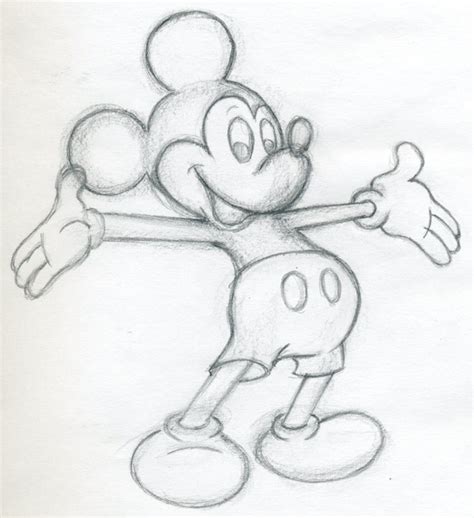 How to draw realistic mountains with pencil, step by step and easy 3 : Draw Mickey Mouse