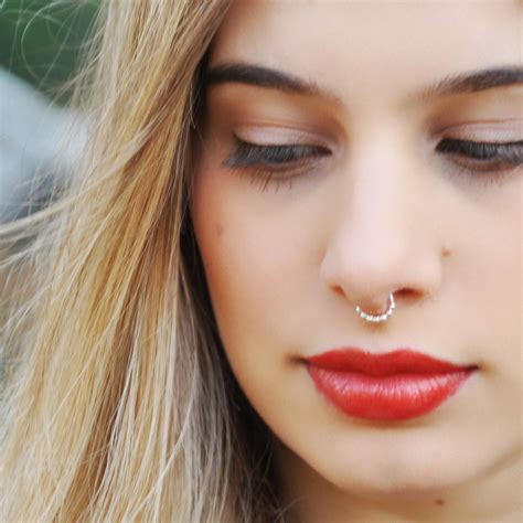 Fake Septum Fake Nose Ring Fake Piercing Sterling Silver