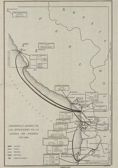 Desarrollo Gráfico De Las Operaciones En La Guerra Del Pacífico 1879 1884 [material
