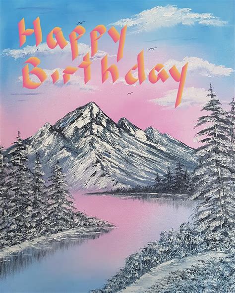 Glorious Pretty Cool Winter Happy Birthday Wishes Painting By Angela