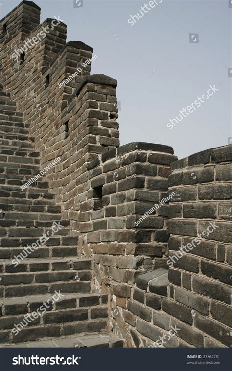 Stairs Atop The Great Wall Of China Stock Photo 23364751