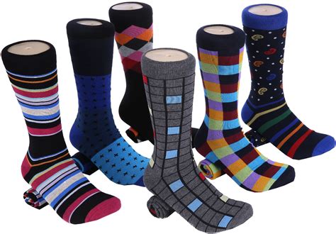 marino mens dress socks fun colorful socks for men cotton funky socks 6 pack