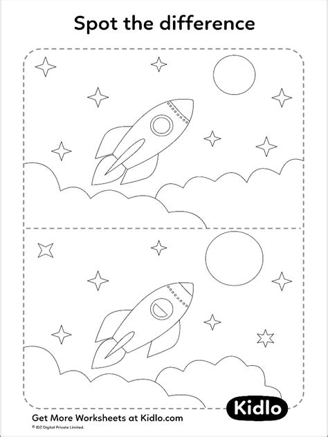 Spot The Difference Space Matching Activity Worksheet 01