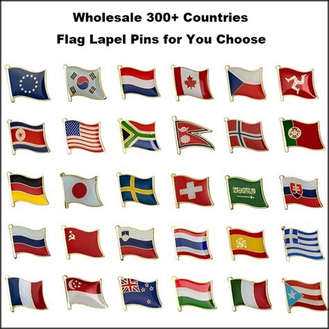 Wholesale 300 Countries Flag Laple Pin Badge Flag Pin Badges In Badges