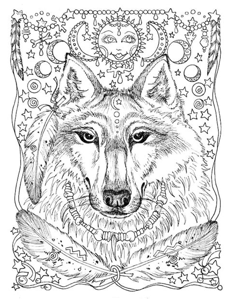 5 Pages Instant Download Animal Spirits To Color Wolf Raven Etsy