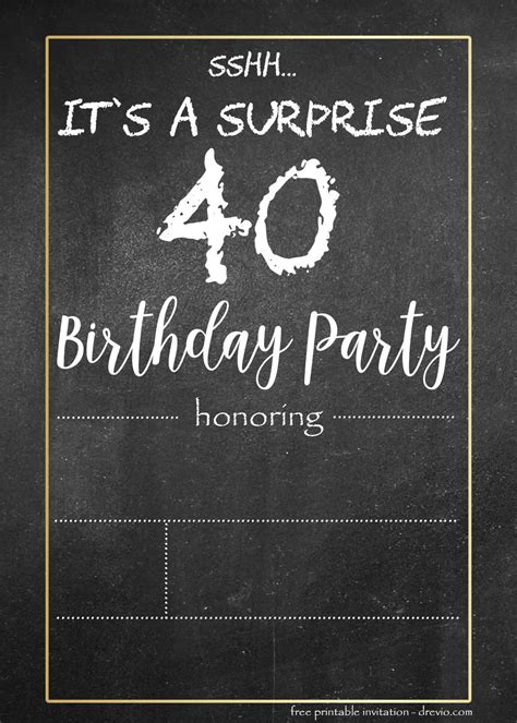 Free 40th Birthday Invitations Templates