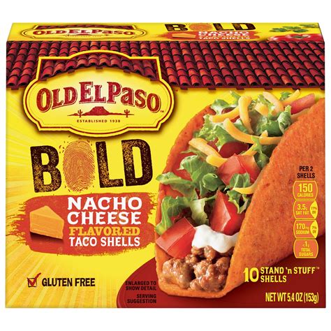 Old El Paso Gluten Free Nacho Stand N Stuff Bold Taco Shells 54 Oz