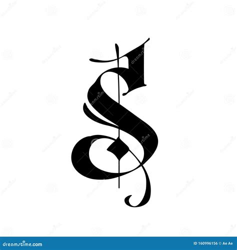 Letter S In The Gothic Style Vector Alphabet The Symbol Is Isolated