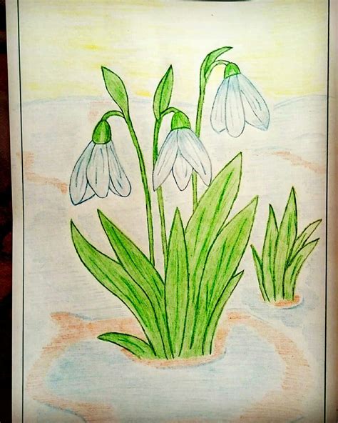 Рисунок пришла весна Рисунок в школу детский сад Рисуем с детьми
