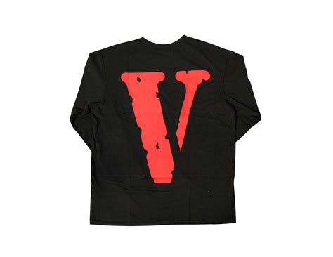 Vlone Red Side Lettered Black Long Sleeves Shirt Solestage