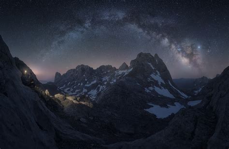 Download Mountain Sci Fi Milky Way Hd Wallpaper