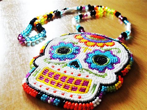 Sugar Skull By Denial616 On Deviantart Beaded Skull Beaded Jewels