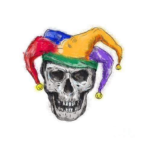 Jester Skull Laughing Tattoo Digital Art By Aloysius Patrimonio Fine