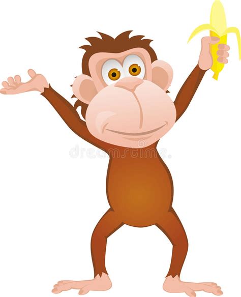 Laughing Happy Monkey Face Cartoon Stock Vector Illustration Of Brown