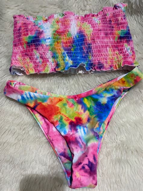 Pink Tie Dye Bikini Women S Fashion Swimwear Bikinis Swimsuits On