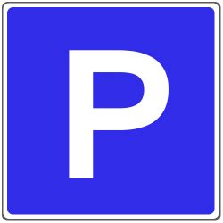 Parken verboten in der neuen begegnungszone. Richtzeichen - Die Orientierungshilfen im Straßenverkehr