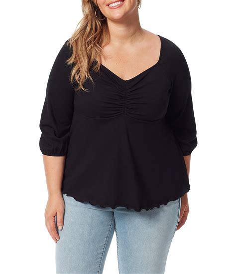 Jessica Simpson Plus Size Moriahi Knit Jersey Cinched Sweetheart Neck