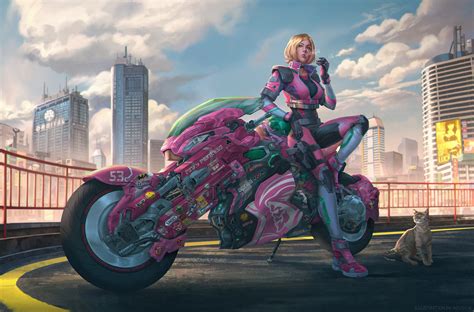 Motorcycle Cyberpunk Girl Wallpaper Hd Artist 4k Wallpapers Images
