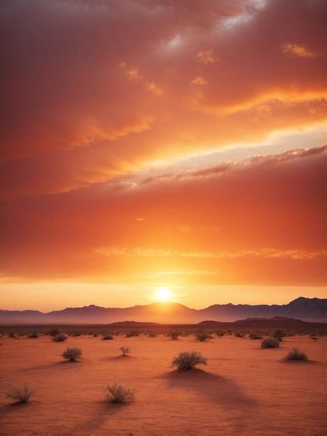 Premium Ai Image Capture The Breathtaking Beauty Of A Desert Sunset